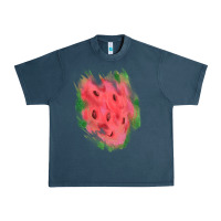 Midnight Navy watermelon glitter watercolor brushstrokes patch Urban Heavy Tee - RanaPortraitStore