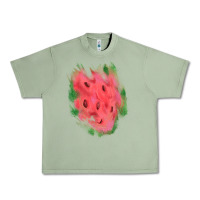Oil Green watermelon glitter watercolor brushstrokes patch Urban Heavy Tee - RanaPortraitStore