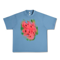Pebble Blue watermelon glitter watercolor brushstrokes patch Urban Heavy Tee - RanaPortraitStore