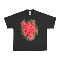 Pigment Black watermelon glitter watercolor brushstrokes patch Urban Heavy Tee - RanaPortraitStore