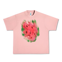 Salmon watermelon glitter watercolor brushstrokes patch Urban Heavy Tee - RanaPortraitStore