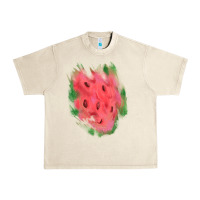 Sandshell watermelon glitter watercolor brushstrokes patch Urban Heavy Tee - RanaPortraitStore