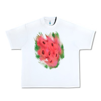 White watermelon glitter watercolor brushstrokes patch Urban Heavy Tee - RanaPortraitStore