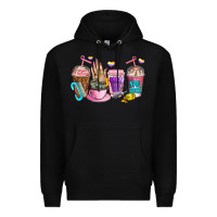 Black nail art  coffee cups Premium Hoodie - AdoDesignShop