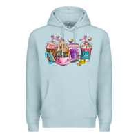 Blue Mist nail art  coffee cups Premium Hoodie - AdoDesignShop