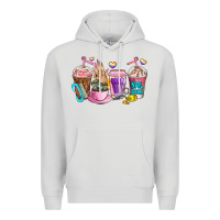 Dove Grey nail art  coffee cups Premium Hoodie - AdoDesignShop