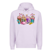 Lilac nail art  coffee cups Premium Hoodie - AdoDesignShop