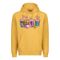 Mustard nail art  coffee cups Premium Hoodie - AdoDesignShop