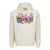 Oatmeal Heather nail art  coffee cups Premium Hoodie - AdoDesignShop