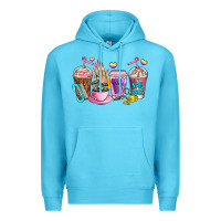 Ocean Blue nail art  coffee cups Premium Hoodie - AdoDesignShop