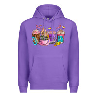 Purple nail art  coffee cups Premium Hoodie - AdoDesignShop
