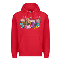 Red nail art  coffee cups Premium Hoodie - AdoDesignShop