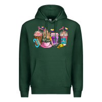 Sports Green nail art  coffee cups Premium Hoodie - AdoDesignShop