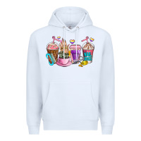 White nail art  coffee cups Premium Hoodie - AdoDesignShop