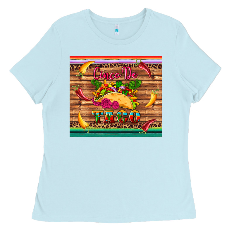 Cinco De Taco Paper Serape Leopard Wooden Ladies Tee by Artiststas | Teevron