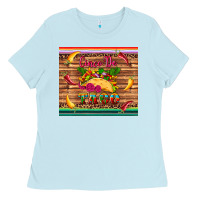 Baby Blue cinco de taco paper serape leopard wooden Ladies Tee - Artiststas