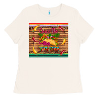 Bone cinco de taco paper serape leopard wooden Ladies Tee - Artiststas