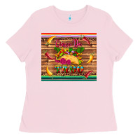 Bubblegum Pink cinco de taco paper serape leopard wooden Ladies Tee - Artiststas