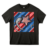 Asphalt stripes & stars seamless pattern Heavy Core Tee - BundleAndBundleShop
