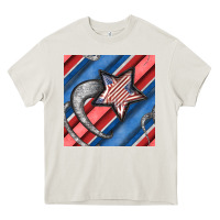 Cream stripes & stars seamless pattern Heavy Core Tee - BundleAndBundleShop