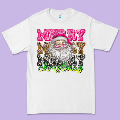 Merry Merry Merry Christmas Premium Tee Designed By Cowhidedigitalart