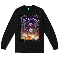Black halloween dancing skeletons stars Long Sleeve Tee - BarkalooDesign