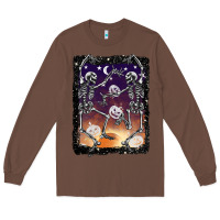 Chestnut halloween dancing skeletons stars Long Sleeve Tee - BarkalooDesign