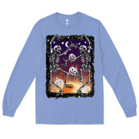 Colony Blue halloween dancing skeletons stars Long Sleeve Tee - BarkalooDesign