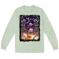 Matcha halloween dancing skeletons stars Long Sleeve Tee - BarkalooDesign