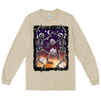 Mushroom halloween dancing skeletons stars Long Sleeve Tee - BarkalooDesign