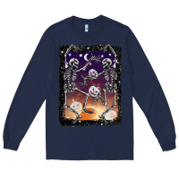 Navy halloween dancing skeletons stars Long Sleeve Tee - BarkalooDesign