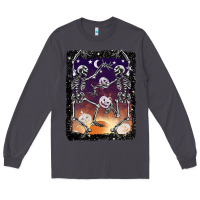 Smoke halloween dancing skeletons stars Long Sleeve Tee - BarkalooDesign