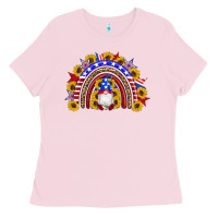 Bubblegum Pink american flag gnomes sunflowers rainbow Ladies Tee - Artiststas