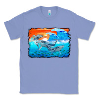 Colony Blue humpback whale and wave background Classic Tee - BarkalooDesign