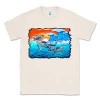 Natural humpback whale and wave background Classic Tee - BarkalooDesign