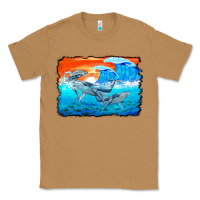 Toasted Coconut humpback whale and wave background Classic Tee - BarkalooDesign