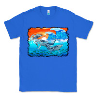 True Royal humpback whale and wave background Classic Tee - BarkalooDesign