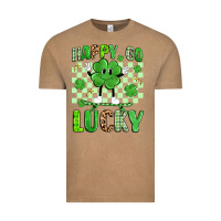 Vintage Coffee happy go lucky Vintage Tee - Artiststas