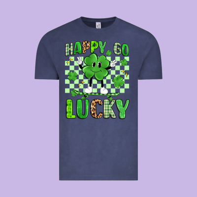 Happy Go Lucky Vintage Tee Designed By Artiststas