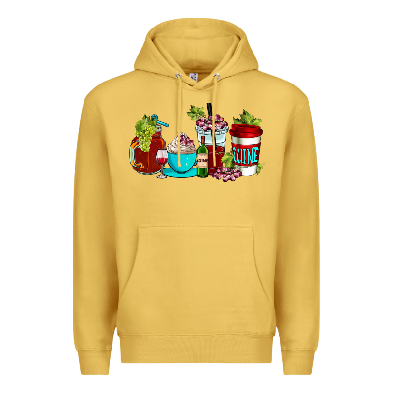 Wine Coffee Cups Premium Hoodie by AdoDesignShop | Teevron
