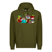 Army Green wine coffee cups Premium Hoodie - AdoDesignShop