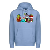 Colony Blue wine coffee cups Premium Hoodie - AdoDesignShop