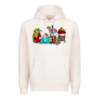 Pale Pink wine coffee cups Premium Hoodie - AdoDesignShop