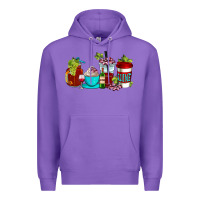 Purple wine coffee cups Premium Hoodie - AdoDesignShop