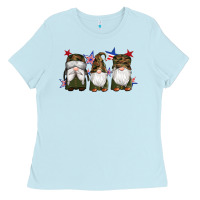 Baby Blue military gnomes star Ladies Tee - Artiststas
