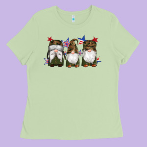 Military Gnomes Star Ladies Tee Designed By Artiststas
