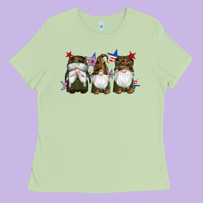 Military Gnomes Star Ladies Tee Designed By Artiststas