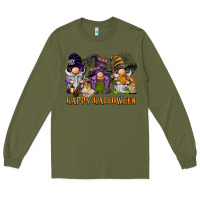 Army Green happy halloween  gnomies Long Sleeve Tee - BarkalooDesign