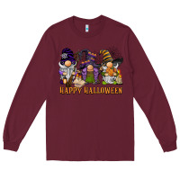 Burgundy happy halloween  gnomies Long Sleeve Tee - BarkalooDesign