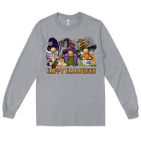 Heather Grey happy halloween  gnomies Long Sleeve Tee - BarkalooDesign